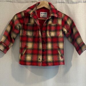 Boys Old Navy Red and Tan Plaid Jacket